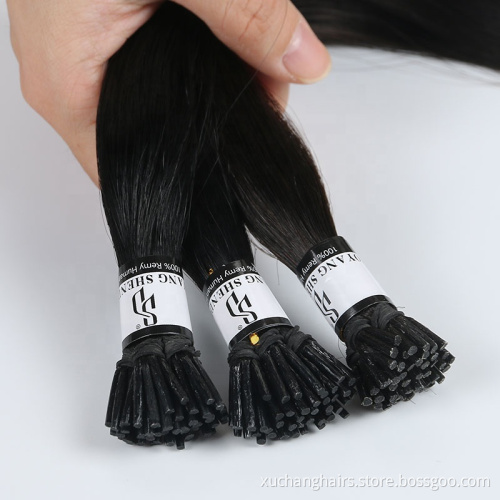 natural itip extension hair straight cuticle aligned 100% human remy hair extension double drawn i tip hair extensions wholesale